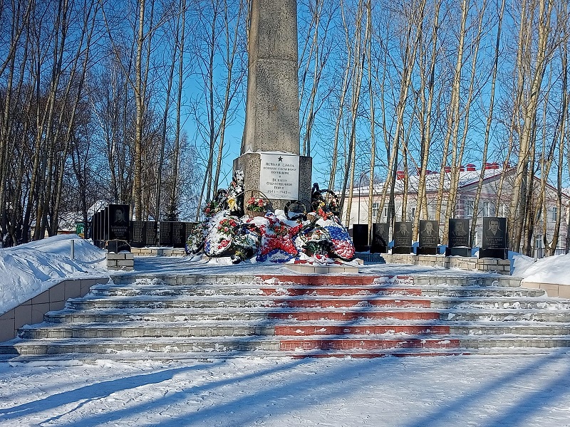 Учащиеся  МОУ Сараевская СОШ очистили от снега территорию памятника.
